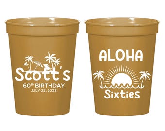 Vasos de plástico para 60 cumpleaños, recuerdos para 60 cumpleaños, recuerdos personalizados, regalo personalizado (477)