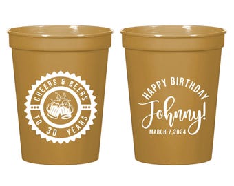 Personalized Stadium Cups for 30th Birthday, Custom 30th Birthday Stadium Cups, Custom Stadium Cups for 30th Birthday, Cups Favors (323)