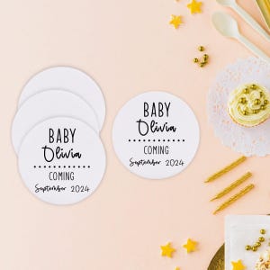 Personalized Baby Shower Coasters, Custom Favors & Gifts, Memorable Keepsake Coasters, Rustic Party Gift, Custom Baby Shower Coasters (580)