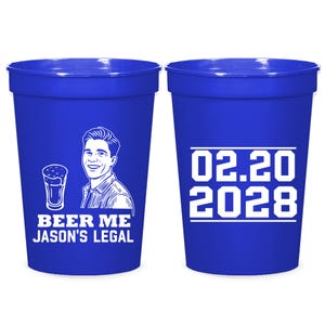 Beer Me Birthday Stadium Cups, Personalized Birthday Stadium Cups, Birthday Stadium Cup Favors, Customized Birthday Stadium Cup Favors (656)