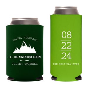 Personalized Favors Wedding Can Coolers, Personalized Can Coolers Wedding Favor, Customized Cooler Party Favor Mountain Outdoor Wedding (41)