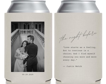The Night Before Full Color Wedding Can Coolers, Custom Portrait Wedding Can Coolers, Personalized Portrait Can Coolers Wedding Favors (670)