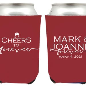 Ein Prost auf immer Dosenkühler, kundenspezifischer Dosenkühler, Hochzeitsdosenkühler, Hochzeitsgeschenke, Bierhalter, Stubby-Halter, Hochzeitsbier Hugger (315)