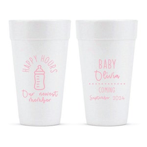 Customized Baby Shower Foam Cups, 20oz Favor Cups for Baby Shower, Foam Cup Gift for Baby Shower Guests, Baby Shower Foam Cups Favors (341)