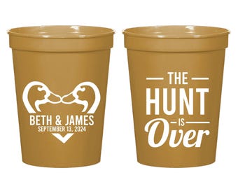 Hunting Themed Wedding Stadium Cup, Personalized Wedding Stadium Cup Favor, Personalized Plastic Cup Wedding Favor, Custom Stadium Cup (520)
