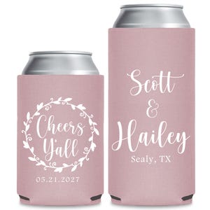 Cheers Y'All Wedding Can Cooler Favors, Custom Can Cooler Wedding Favors, Beer Huggers Wedding Favors, Beer Can Cooler Wedding Favors (18)