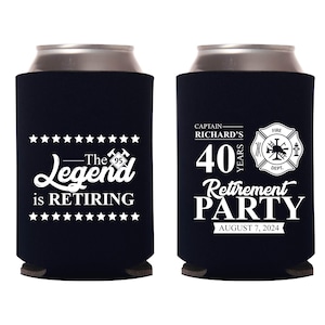 Retirement Party Can Coolers, 40 Years Can Cooler, Retirement Can Cooler Favors, Personalized Can Cooler Favor, Retirement Beer Hugger (483)