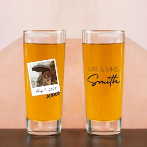 Personalized Full Color Wedding Tall Shot Glasses, Custom Full Color Tall Shot Glasses, Customized Full Color Tall Shot Glasses Favors (631)