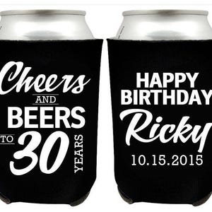 Birthday Can Cooler, Black and White Can Coolers, Custom Can Cooler, Can Cooler Favor, Personalized Can Coolers, Customized Can Coolers (34)
