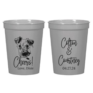 Pet Wedding Stadium Cup, Custom Pet Wedding Plastic Cup Favor, Personalized Pet Themed Wedding Stadium Cup, Custom Wedding Plastic Cup (606)