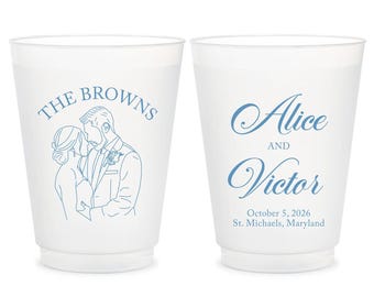 Personalized Photo Frosted Cup Favors, Custom Wedding Photo Frosted Cups, Customized Frosted Cups as Wedding Favors, Personalized Cups (648)