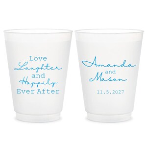Customized Wedding Cups, Wedding Frosted Cups, Wedding Favor Cups, Wedding Cup Favors, Plastic Wedding Cups, Party Cup, Frosted Cups (651)