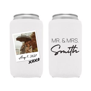 Personalized Full Color Wedding Neoprene Can Coolers, Custom Full Color Neoprene Can Coolers, Full Color Neoprene Can Cooler as Favors (631)