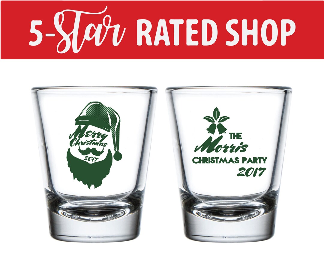 Merry Christmas Shot Glasses Christmas Shot Glasses and Etsy