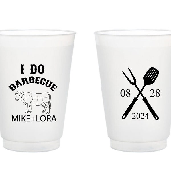 I Do BBQ Wedding Cups, Frosted Cups, Wedding Favor Cups, Wedding Cup Favors, Plastic Wedding Cups, Personalized Cups, Frosted Cups, Cup (56)