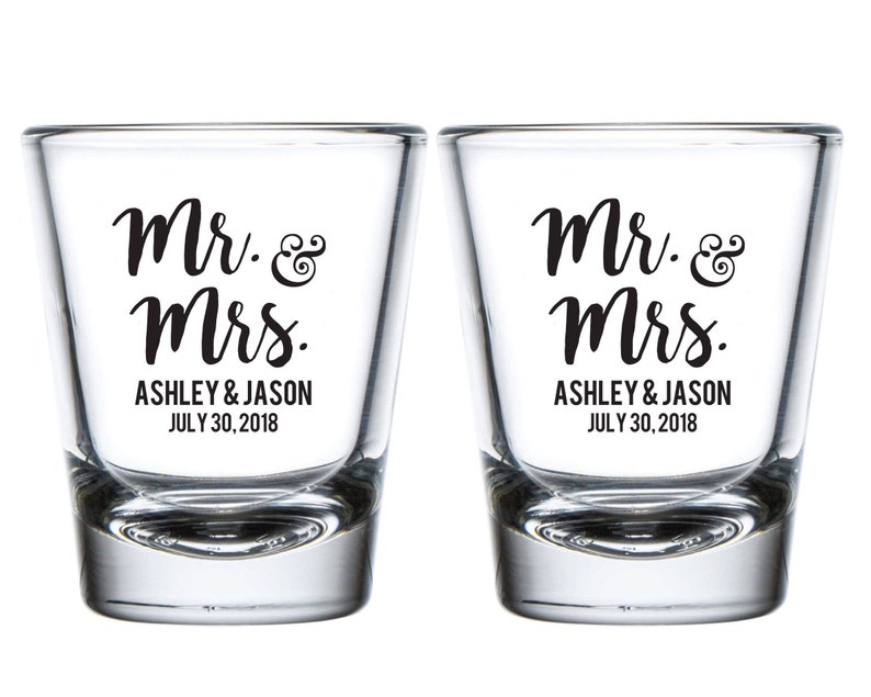 Mr and Mrs Wedding Shot Glasses Mr. and Mrs. Personalized Etsy