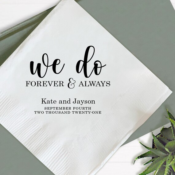 250 Personalized Wedding beverage napkins cocktail custom printed wedding favors 