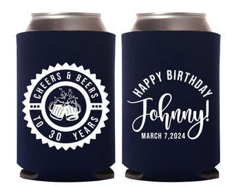 Recuerdos personalizados, enfriador de latas para 30 cumpleaños, enfriador de latas personalizado para 30 cumpleaños, enfriadores de latas, regalos para 30 cumpleaños, enfriador de cumpleaños (323)