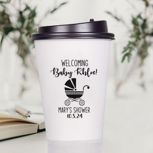 Tazze da caffè monouso personalizzate per baby shower, bomboniere per tazze da caffè, bomboniere per tazze da caffè per baby shower, tazze da caffè di carta personalizzate per baby shower (15)