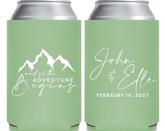 Personalized Wedding Can Cooler Favors, Wedding Can Cooler Favors, Customized Can Coolers for Weddings, Personalized Wedding Coolers (300)