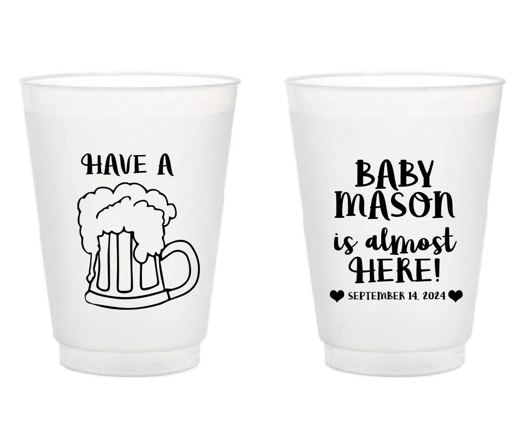 Gender Reveal Baby Shower Cups, Party Favors, Baby Shower Frosted Cups