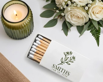 Personalized Matchbox Wedding Gifts, Customized Matchboxes, Custom White Match Heads Wedding Favor, Customized Matchbox Wedding Favors (363)