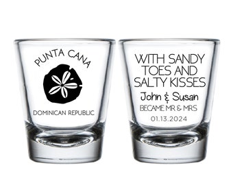 Custom Wedding Shot Glasses, Personalized Wedding Shot Glasses as Favors, Custom Wedding Favors for Destination Weddings, Shot Glasses (25)