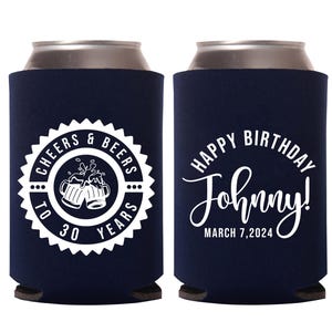 Personalized Favors, Can Cooler for 30th Birthday, Custom 30th Birthday Can Cooler, Can Coolers 30th Birthday Favors, Birthday Cooler (323)