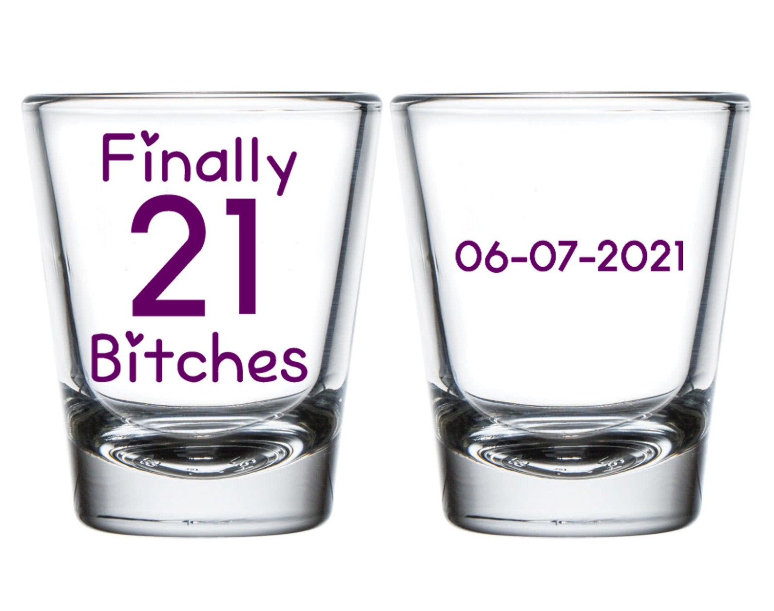 Finally 21 Shot Glasses 21st Birthday Shot Glass Favors Etsy