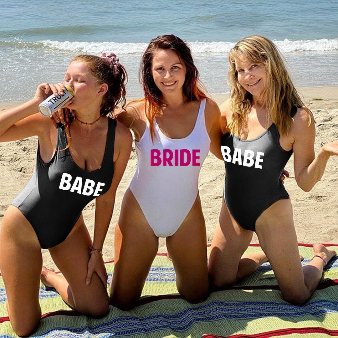 Costume Da Bagno Intero Donna 'Bride' - Per Addio Al Nubilato, Poliestere, Design Sexy - Foto 7