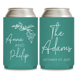 Regalos de enfriadores de latas, recuerdos de boda con enfriadores de latas, regalos de boda con enfriadores de latas personalizados, enfriadores de latas personalizados para bodas, recuerdo de ensayo personalizado (367)