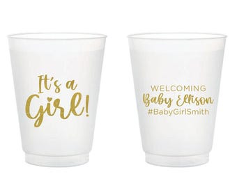 Baby Shower Frosted Cup, Personalized Baby Shower Frosted Cup Favor, Custom Baby Shower Favors, Frosted Cups as Favors for Baby Shower (601)