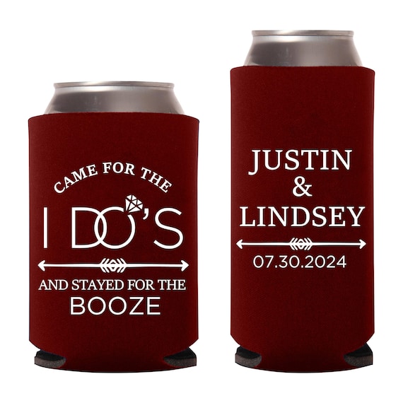 Custom Wedding Favors - Can Coolers - Personalized Can Cooler Wedding Favors - Custom Funny Beer Can Coolers Insulators for Wedding (20)