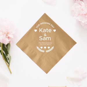 Personalized Wedding Napkins, Custom Wedding Napkins, Customized Cocktail Napkin as Favors and Gifts, Custom Paper Wedding Napkins (612)