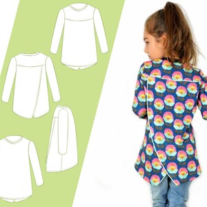 Sewing pattern and instructions Little Layla wrap top kids everything in english image 1