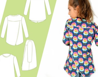 Sewing pattern and instructions Little Layla wrap top kids  everything in english