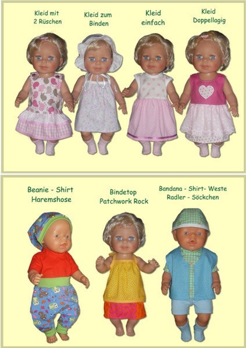 Schnittmuster Ebook Puppenkleidung Puppenkleider Anleitung auf DEUTSCH Bild 2