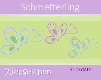 Stickdatei Schmetterling Schmetterlinge 10x10 Anleitung auf DEUTSCH