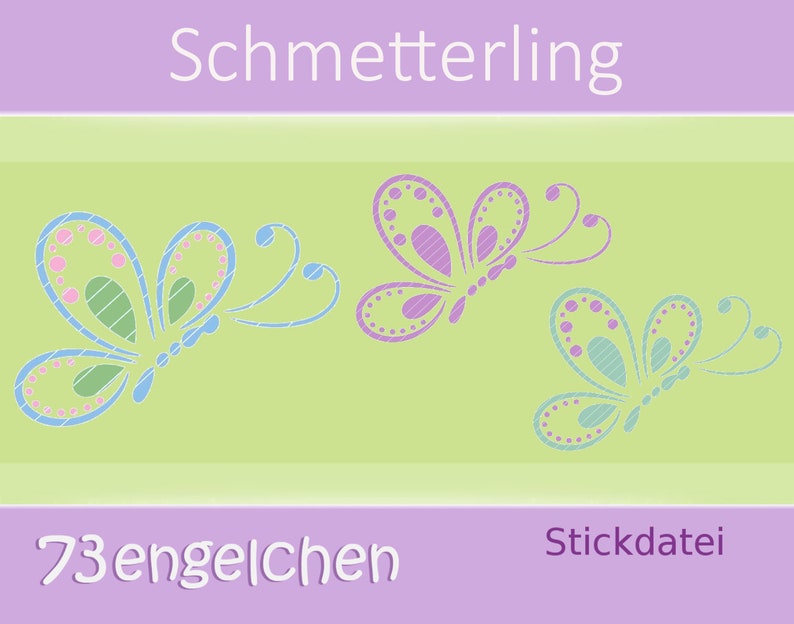 Stickdatei Schmetterling Schmetterlinge 10x10 Anleitung auf DEUTSCH Bild 1