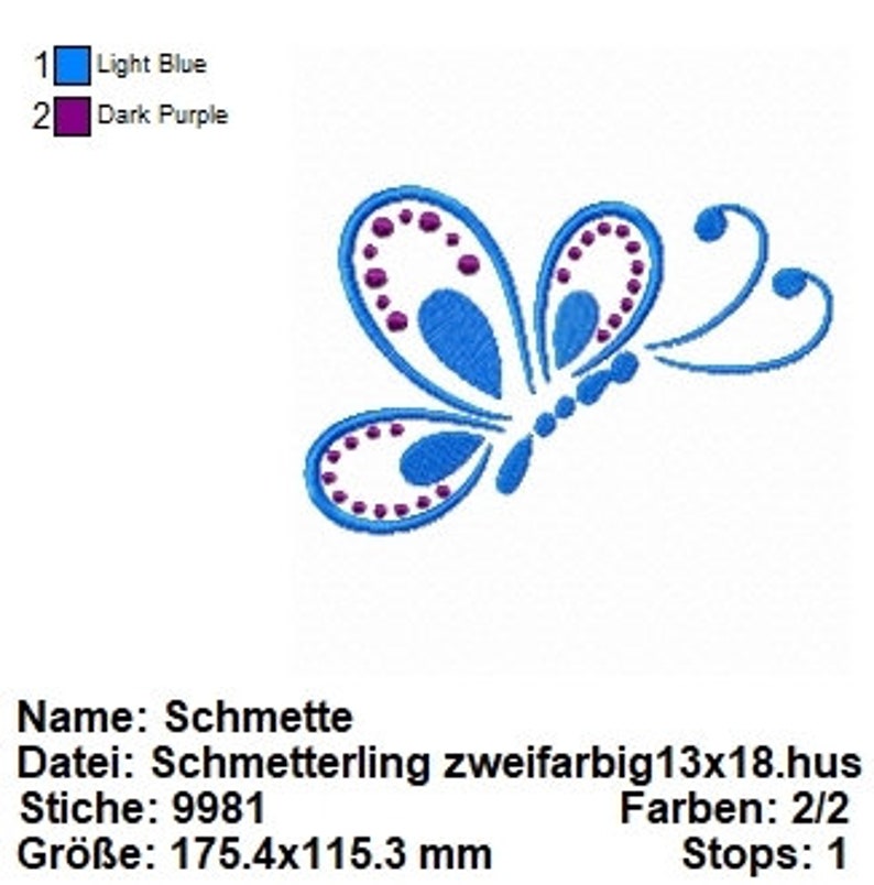 Stickdatei Schmetterling Schmetterlinge 10x10 Anleitung auf DEUTSCH Bild 4