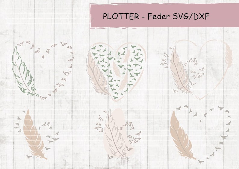 Plotter Datei Vorlage Feder SVG DXF image 1