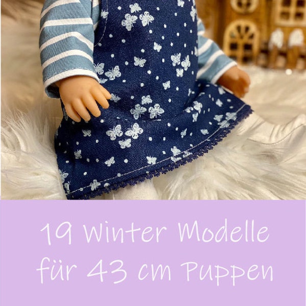 Schnittmuster für 20 Puppenmodelle Gr: 43cm Anleitung auf DEUTSCH