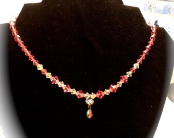 Pretty in Pink Swarovski Crystal Drop Necklace