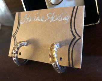 Citrine and Sterling Silver Earrings