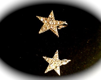 Retro Rhinetone Star Vintage 1950s Clip Earrings