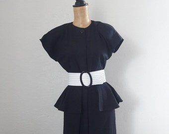 Black Peplum Suit Dress