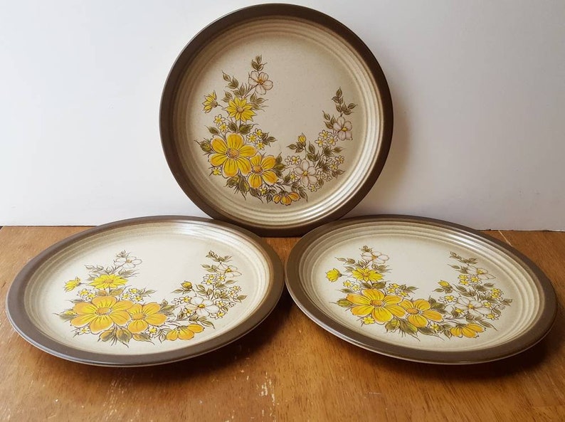 3 Wallace Heritage Painted Desert Summer Morn Dinner Plates