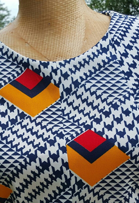 Primary Pattern Geometric Herringbone Dress - image 3