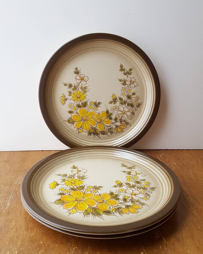 3 Wallace Heritage Painted Desert Summer Morn Dinner Plates