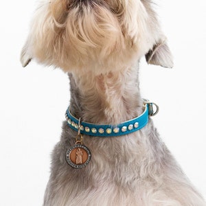 St Francis LG Copper/Silver pet id Tag -  St Francis pet tag - Pet id tag - dog collar charm